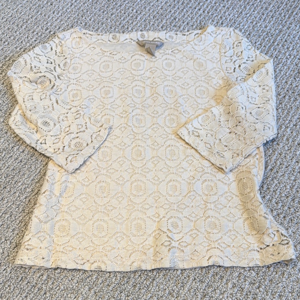 Elegant Cream Lace Women's Top